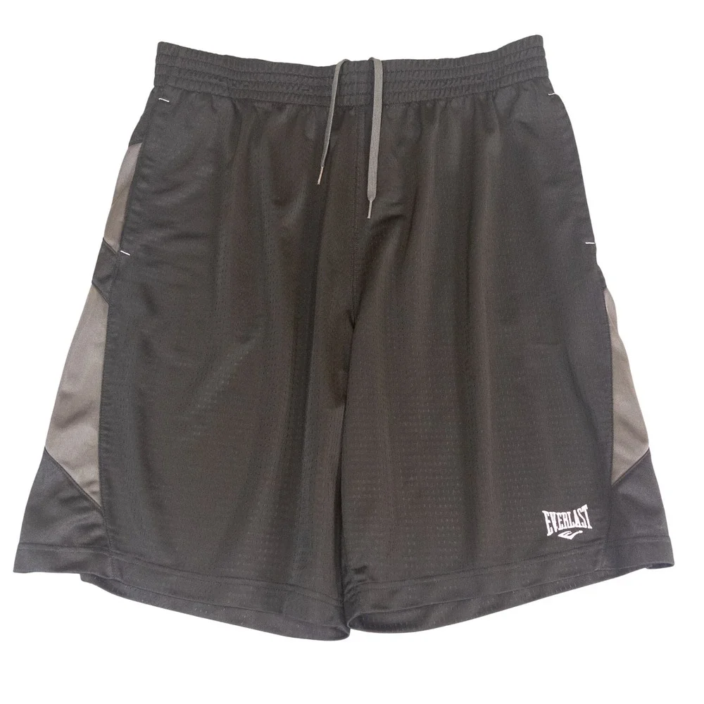 Everlast Mens Mesh Basketball Shorts Black Grey XXL Athletic Gym Training